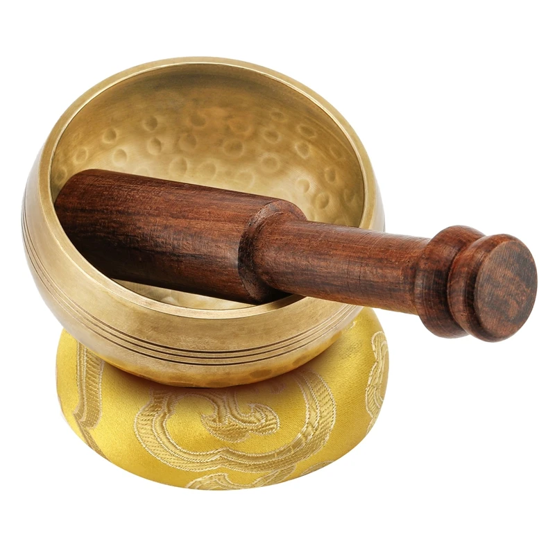 3.2 Inch Tibetan Singing Bowl Zen Meditation Yoga Meditation Bowl Wooden Stick Cushion