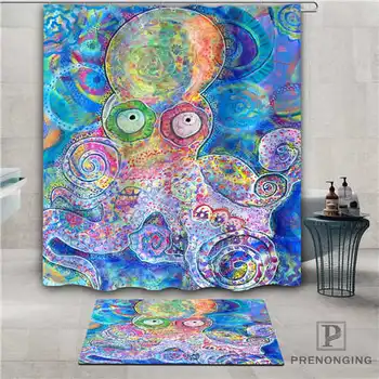 

Custom Octopus (1) Waterproof Shower Curtain Doormat Home Bath Bathroom Polyester Fabric Multi Sizes#2019-1-05-58