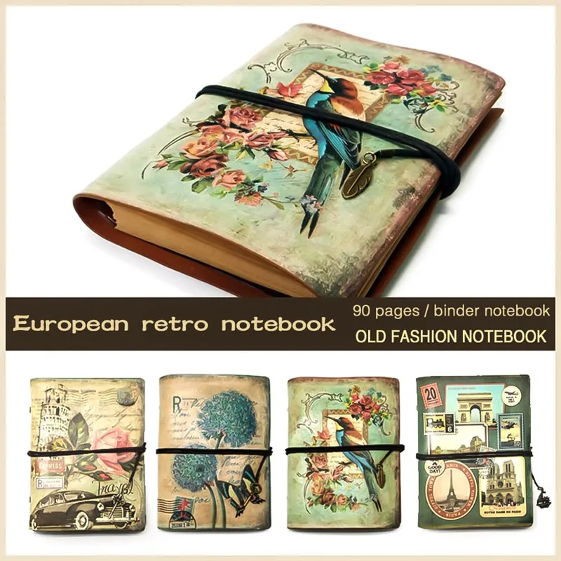 

Vintage Stationery PU Leather Notebook Creative Kraft Paper Planner Sketchbook Agenda Filofax Travelers Diary Journal Notebooks