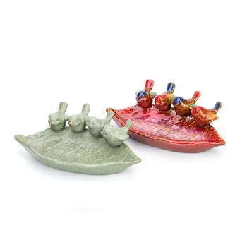 

3D Ceramic Animal Storage Tray Fleshy Flower Pot Bird Feeder Fruit Tray Decoration Crafts Snack Candy Ornaments Bowls for Gift