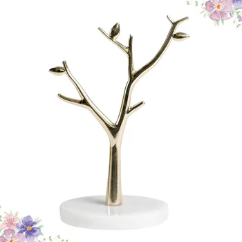 

1Pc Marble Tree Jewelry Hanging Rack Display Stand Tree Branches Jewelry Organizer Holder for Earrings Necklace Ring (White Marb