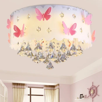 

Crystal Ceiling Light Butterfly Individuality Warmer Bedroom Light Wedding Room Light LED Acrylic Shade Powder / White LO7217