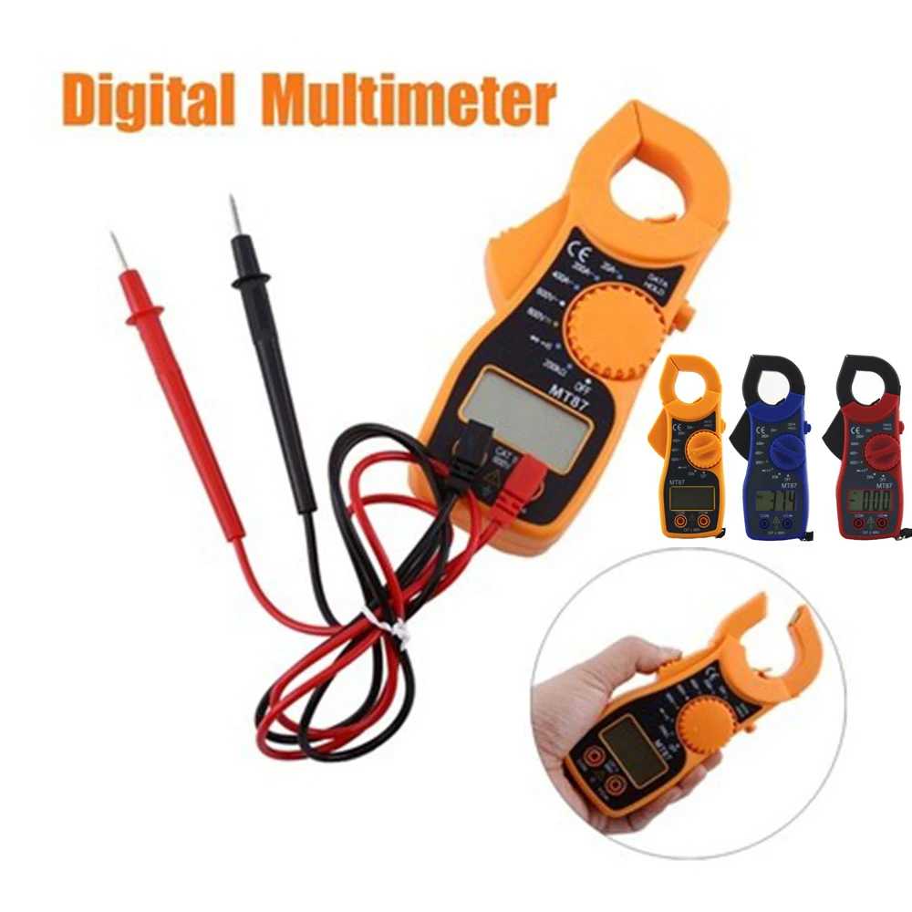 

LCD Digital Ohmmeter Meter Voltmeter Multimeter Tester Ammeter Volt DC Wish Clamp AC MT-87 universal voltage and current meter