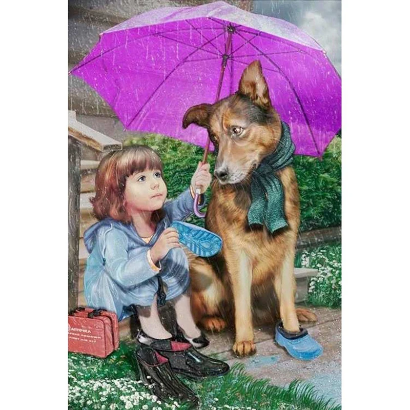 HUACAN-DIY-Diamond-Painting-Cartoon-Diamond-Embroidery-Kids-Cross-Stitch-Rain-Full-Round-Drill-Mosaic-Kit