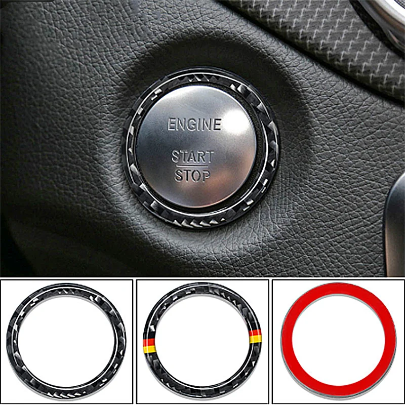 

Engine Start Stop Button Ring Sticker For Mercedes Benz W205 Accessories C E Class GLG Car Interior Upgrade Carbon Decoration