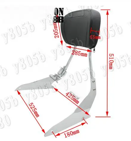 Матовый черный спинка Сисси Бар подушка накладка для SUZUKI BOULEVARD M109R VZR1800 2006 - Название цвета: Chrome
