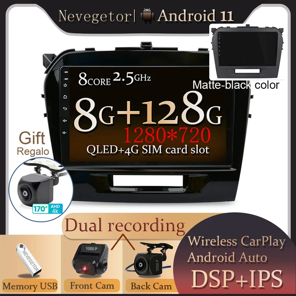 Автомагнитола для Suzuki Vitara мультимедийный видеоплеер на Android 11 без dvd с Gps 2015 2016 2017