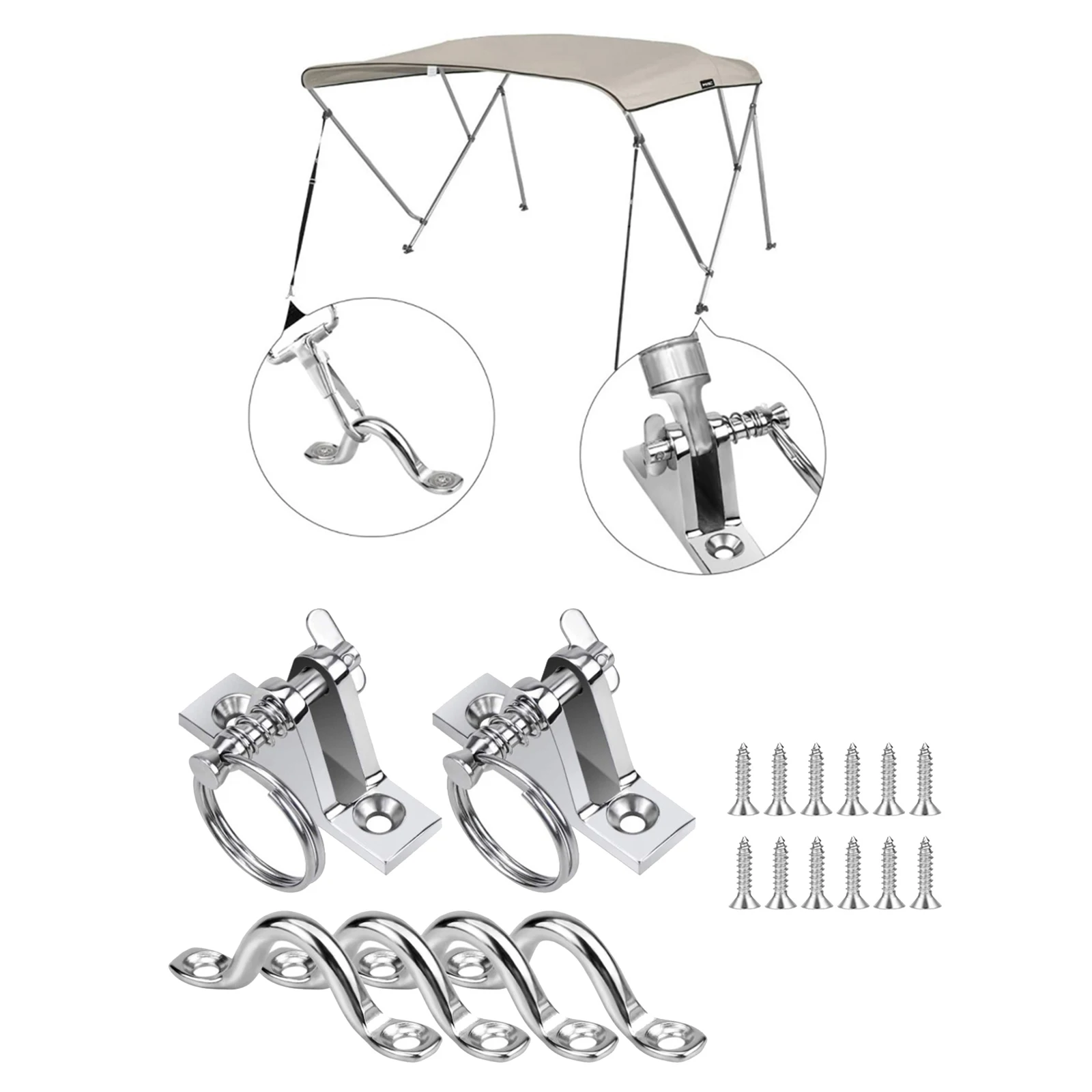 Шарнирное крепление для верхней палубы лодки из нержавеющей стали с 4 шт. 3/8 дюйма