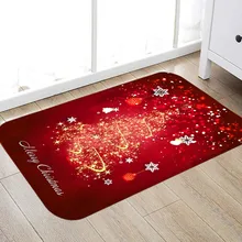Нескользящий напольный коврик 40X60 см Рождественская серия для кухни и ванной комнаты Придверный коврик с принтом Санта Клауса лося снеговика Новогоднее украшение