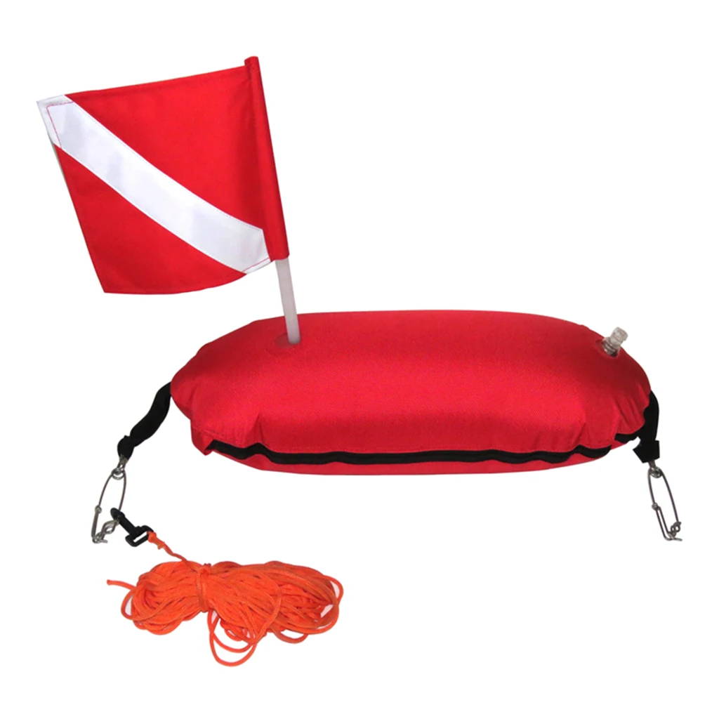 Owlike Safety Signal Floater Inflatable Dive Buoy Set with Flag for Diving Enthusiasts 