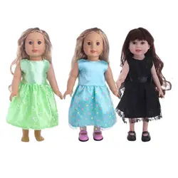 Robe de princesse de couleur unie pour poupée nouveau né fille américaine, accessoires de 18 pouces (46cm) 