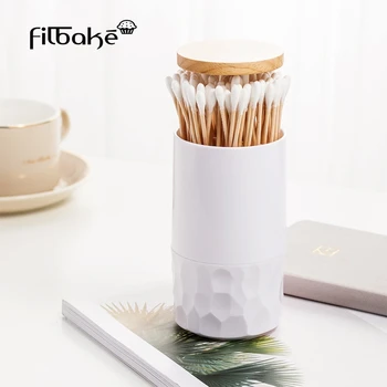 

2019 DIY Cup Type Automatic Toothpick Holder Container .Retractable Toothpick Dispenser Cotton Swab Storage Box 64*115.5mm