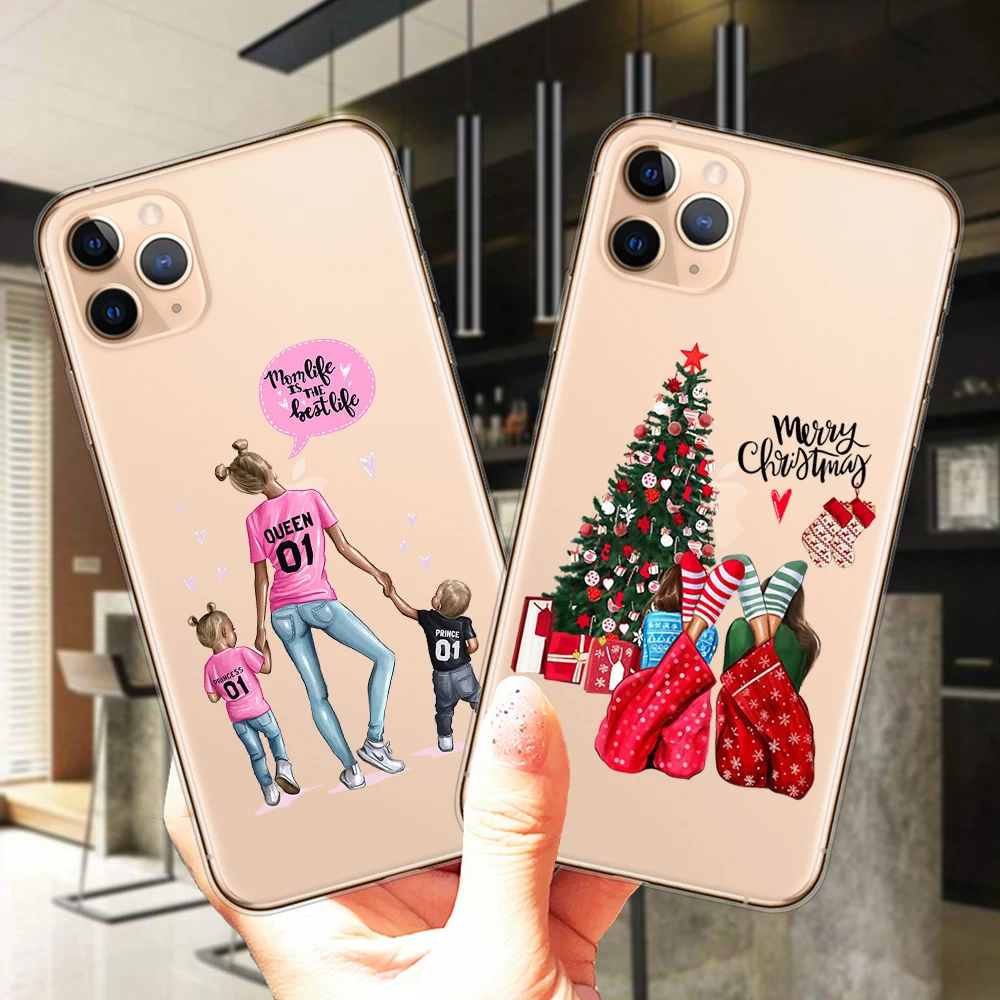 Силиконовый чехол с надписью &quotMerry Christmas&quot для принцессы Женский босс iPhone 11 12 Mini