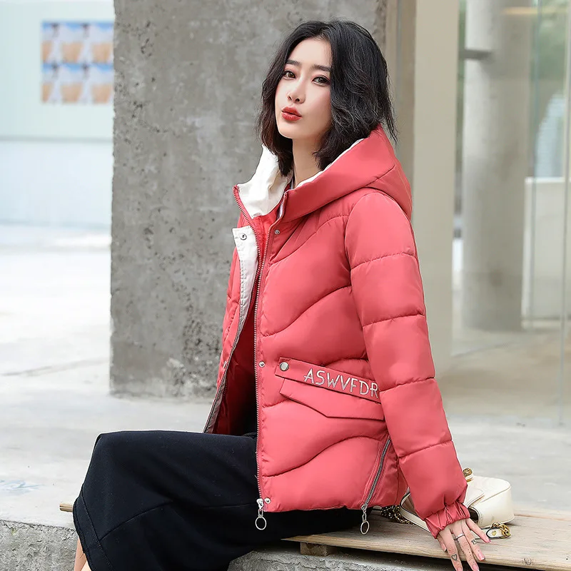 Новинка, женская зимняя куртка, пальто, тонкая парка, пэтчворк, утолщенное теплое пальто с капюшоном, женское пуховое пальто с хлопковой подкладкой, короткая куртка, пальто