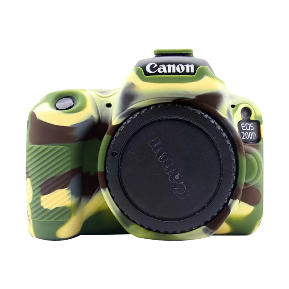 Green FOTOFLY сумки для камеры Canon EOS 200Dii Мягкий силиконовый чехол цвет резиновый чехол сумка для Canon EOS 200D II 2 защитные аксессуары - Цвет: Green