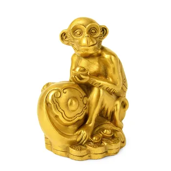 

Modern Chinese Cute Monkey Statue Lucky Monkey Animals Arts Sculpture Cupper Crafts Feng Shui Home Desktop Car Decorations R2997