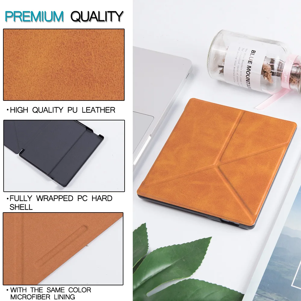 Estojo Origami Stand para Kindle Oasis 9ª Geração e Kindle Oasis 10ª Geração Capa de Couro pu Premium com Dormir Wake - Imagem 6