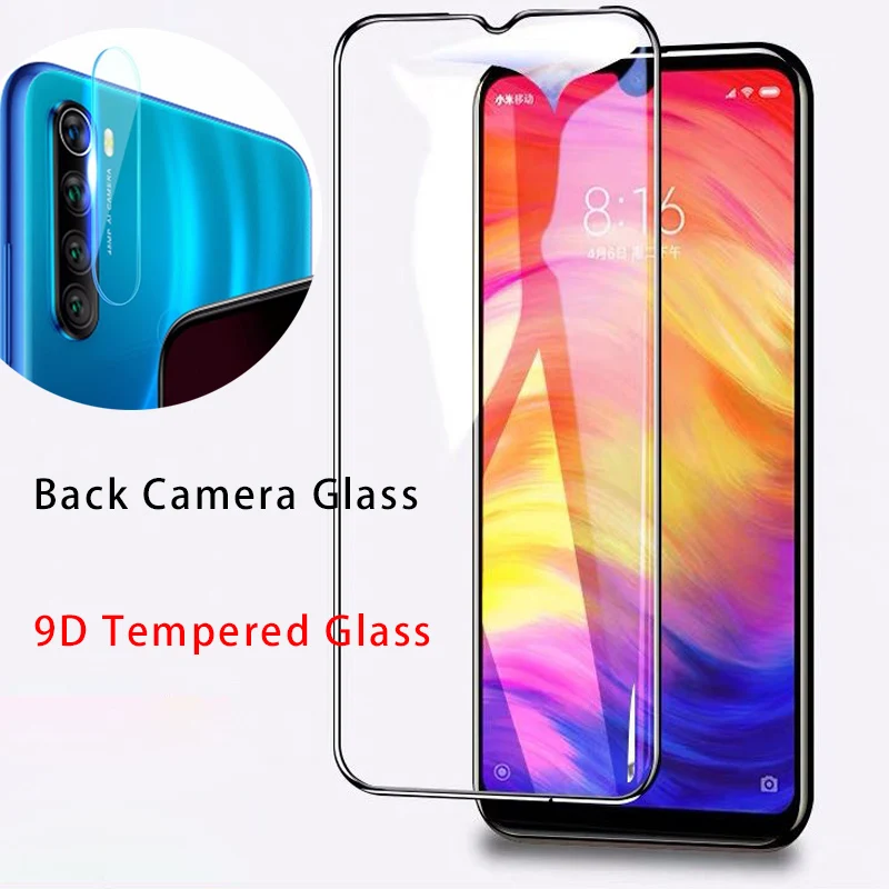 

2 IN 1 Back Clear Camera Len Film for Redmi Note 8 Pro 9D Cover Protective Glass for Xiaomi Redmi Note 8 7 6 5 Pro 4 4X K20 Pro