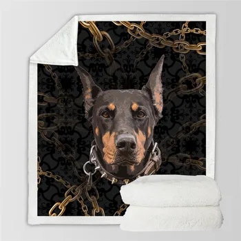

3D Pet Dog 3d Animal Pug Plush Throw Blanket Collection Sherpa Blanket Bulldog Husky Doberman Rottweiler Thin Quilt