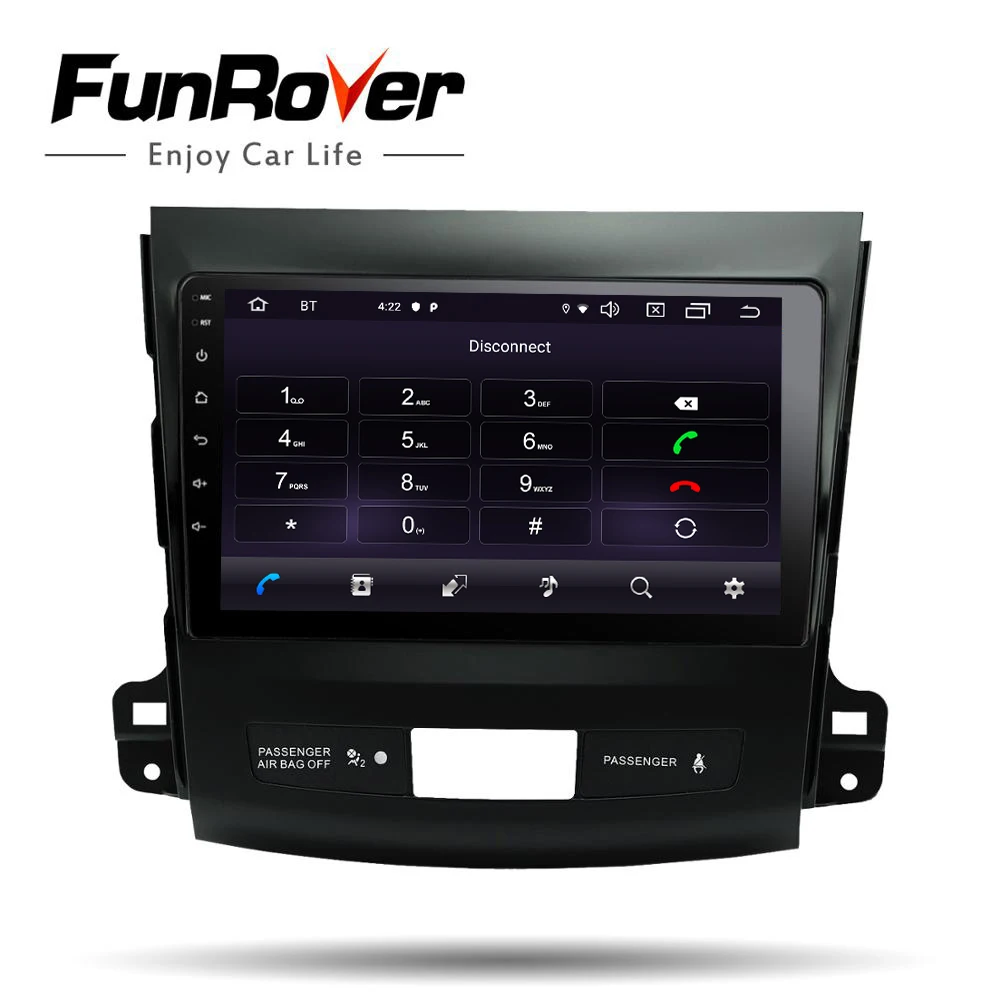Funrover Android 9 0 автомобильный dvd мультимедиа для Mitsubishi Outlander 2006 2014 peugeot 4007 Citroen радио gps