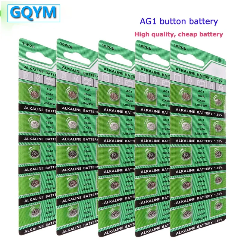 

Sell GQYM 200PCS High Quality AG1 364 SR621SW LR621 621 LR60 CX60 Alkaline Button Watch Battery