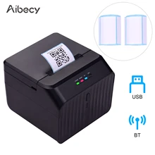 Aibecy Настольный 58 мм термальный принтер этикеток проводной принтер штрих-кода USB соединение с 2 рулонной бумагой внутри для Windows Android