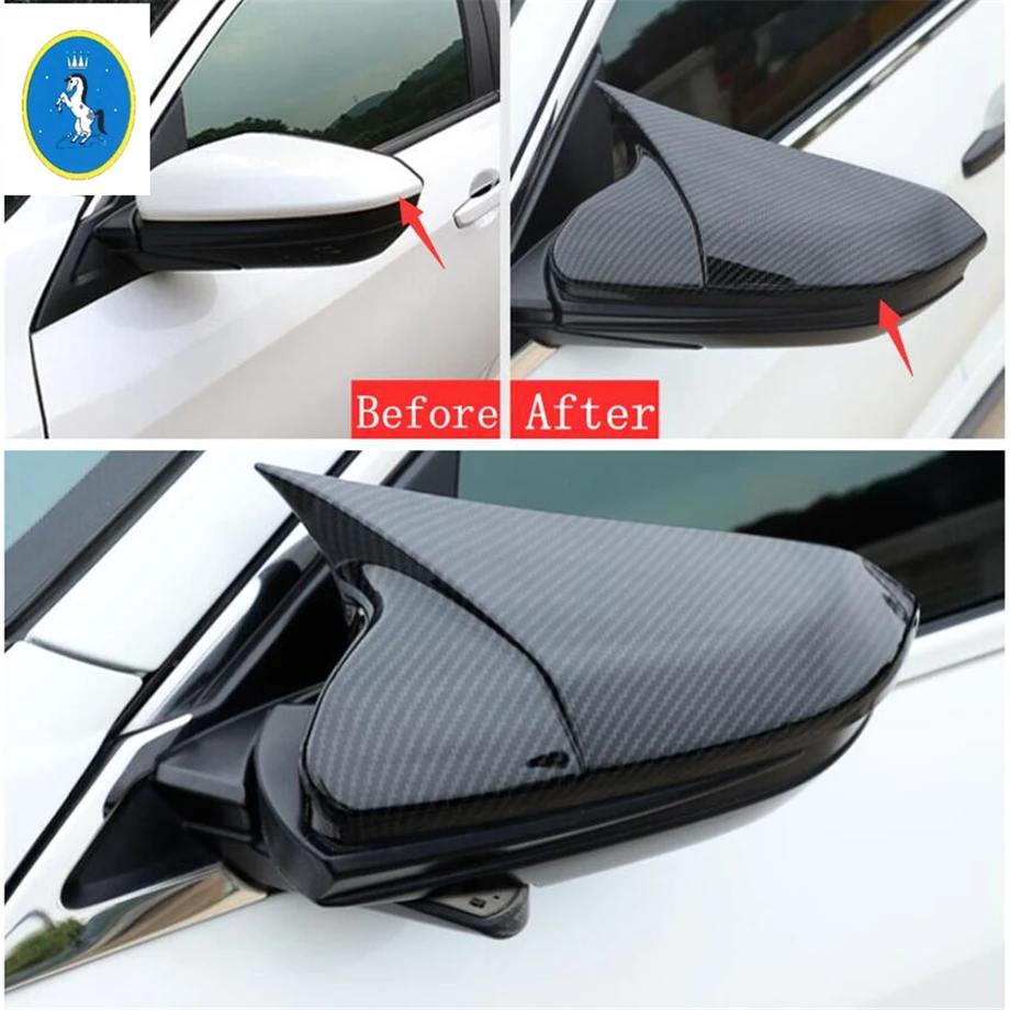 Yimaautotrim авто аксессуар зеркало заднего вида Защитная крышка Накладка подходит для Honda Civic- черное углеродное волокно ABS