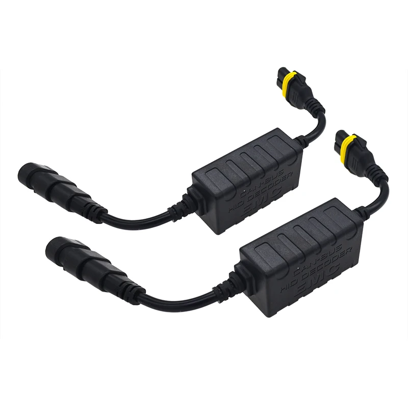 HIDLT 2PCS EMC HID Ballast Decoder No Error Warning Canceller Harness Wire For Car Light Xenon Bulb Kit H1 H7 H11 9005 9006 (2)