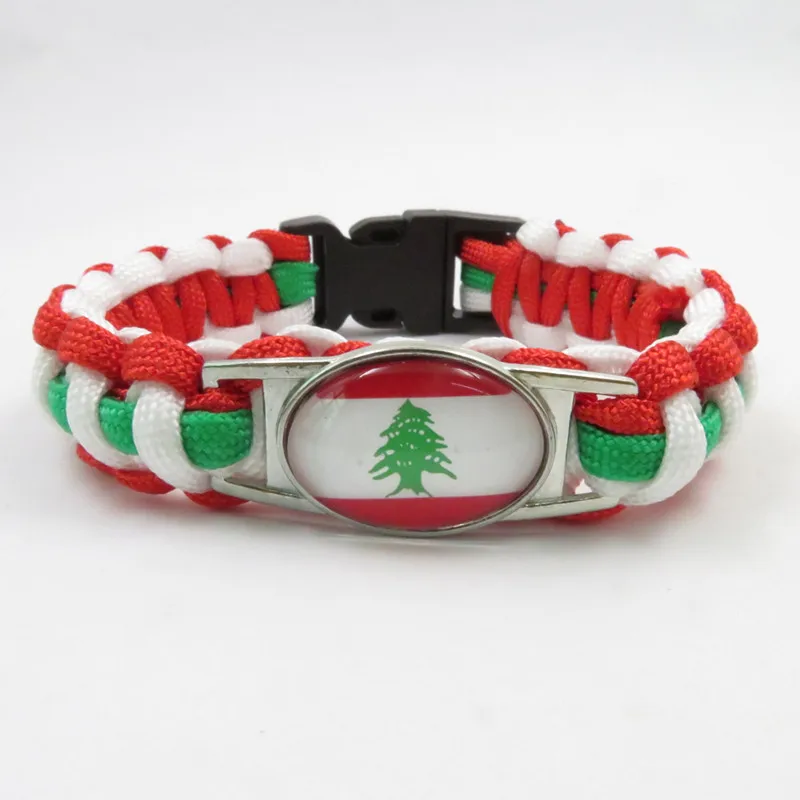 Schweißband Fahne Flagge Libanon 7x8cm Armband für Sport 