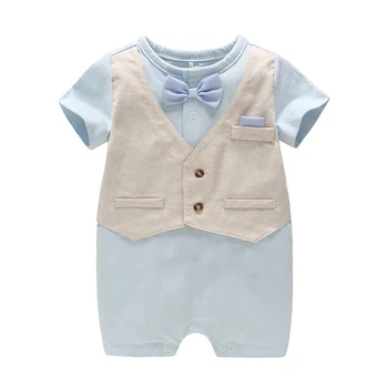 

Baby Boys Clothes New Gentleman Vest Baby Rompers Climbing Clothes Toddler Infant Jumpsuits Newborn Short Sleeve Clothes