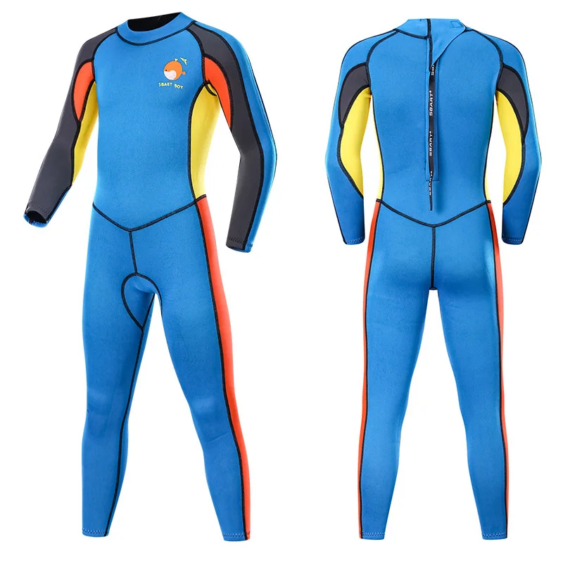 1180A-back zip Детский Гидрокостюм, 2 мм неопреновый термальный купальник, цельный мокрого костюма для мальчиков и девочек, для серфинга, подводного плавания, полный купальник - Цвет: 1180A-back zip