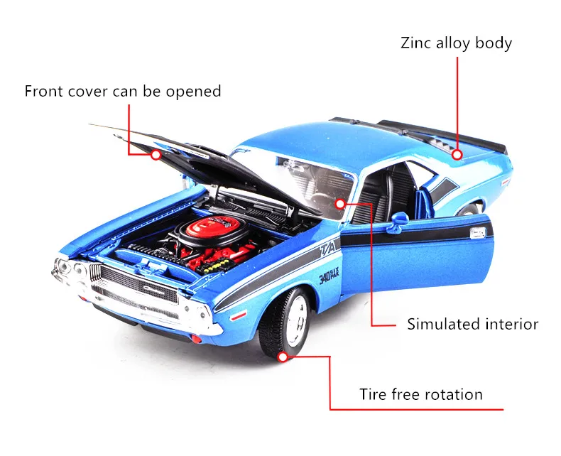 WELLY 1:24 Dodge Challenger модель автомобиля из сплава Модель автомобиля Моделирование Украшение автомобиля коллекция Подарочная игрушка Литье под давлением модель мальчика