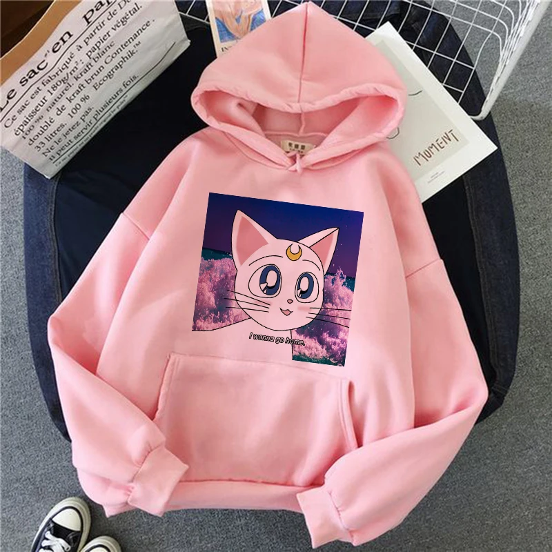 sailor moon women hoodie kawaii funny ulzzang Sweatshirt harajuku korean style Graphic female clothes Hoodies fashion grunge