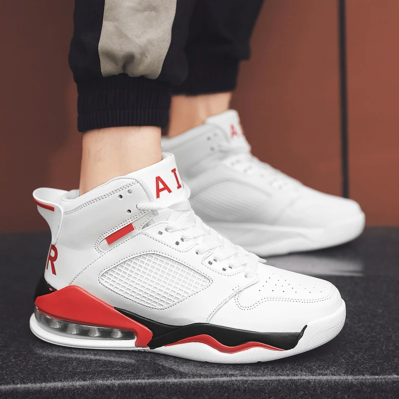 Новинка, мужские баскетбольные кроссовки с воздушной подушкой, противоударные баскетбольные кроссовки, для улицы, пять человек против спортивной обуви