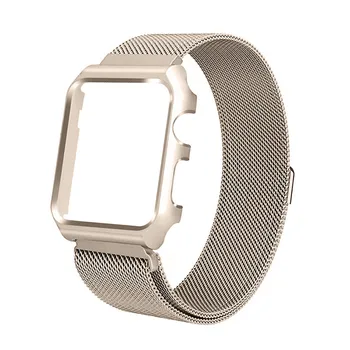 

Milan Case Strap for Apple iPhone Watch strap 38 42 mm Band Stainless Steel Metal Bands Shockproof Magnetic for iWatch