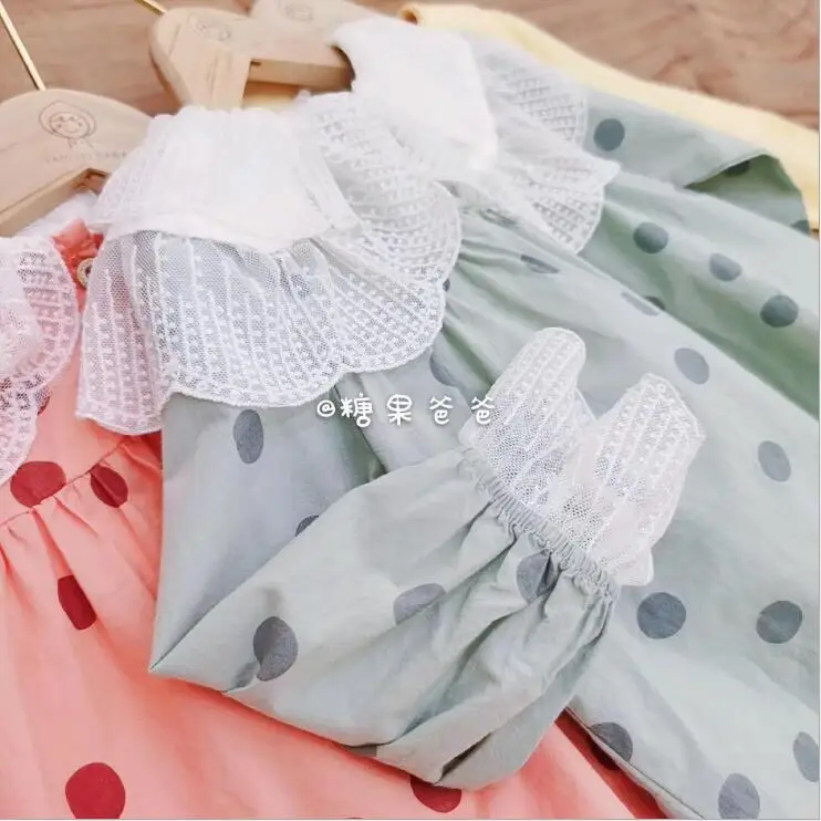 Новинка; ; рубашка в горошек для девочек; модная весенняя блузка для девочек; 1-6 лет; C487