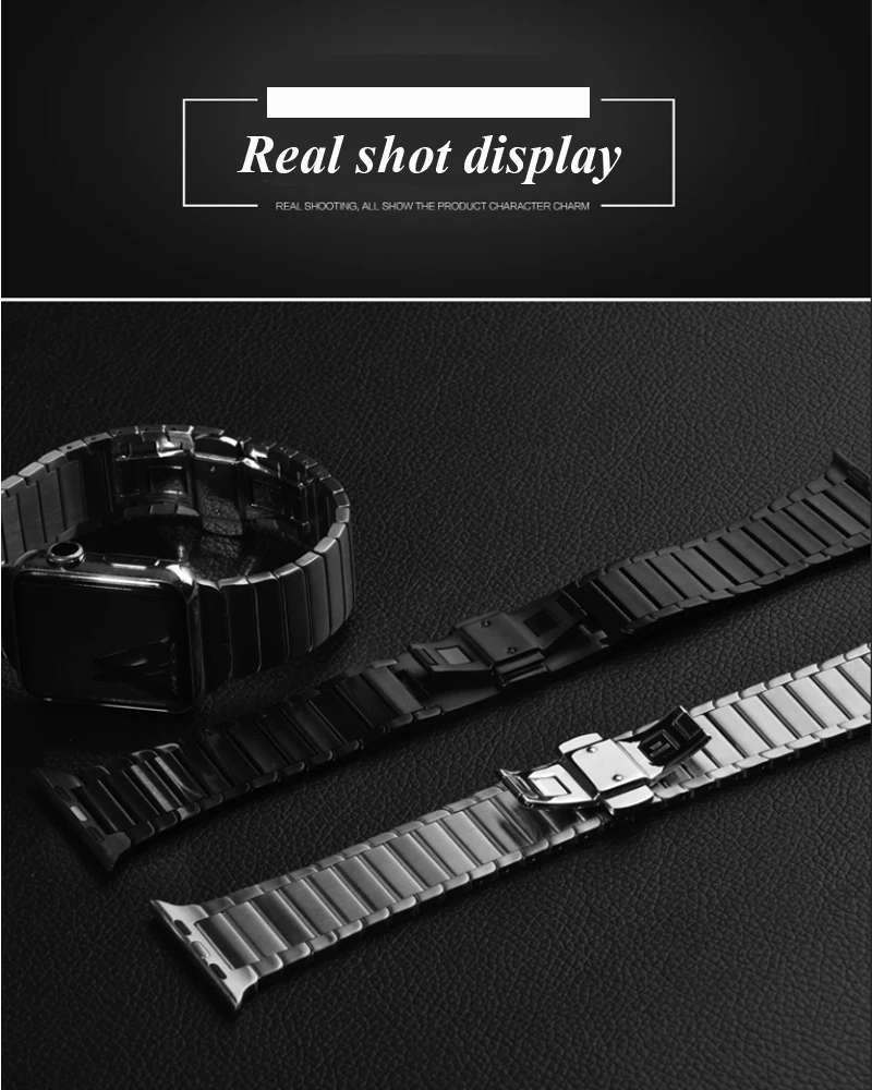 Ремешок из нержавеющей стали для Apple Watch ремешок 44 мм 40 мм iWatch ремешок 42 мм/38 мм Бабочка Пряжка металлический браслет Apple watch 5 4 3 21