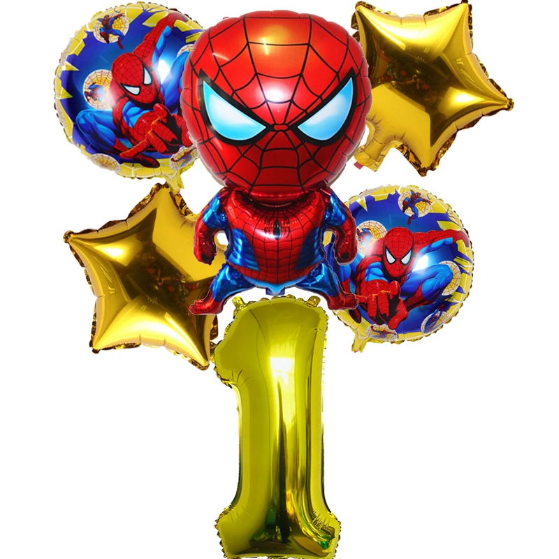 6p 3D человек-паук 32 дюймов красное золото цифровой фольга Гелиевый шар вечерние надувные шары День рождения украшение детская игрушка звезда - Цвет: As shown