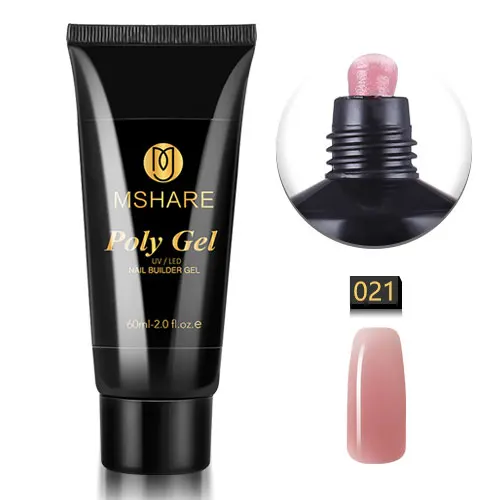 pink 021 MSHARE поли гель набор 5 шт. розовый, белый, прозрачный быстрое наращивание ногтей камуфляж УФ светодиодный гель - Цвет: pink 021
