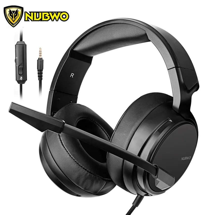 NUBWO N12 PS4 гарнитура бас наушники 3 5 мм ПК Игровые с микрофоном для телефона