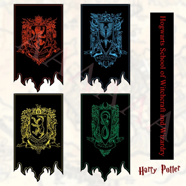 5 Pièces Hogwarts Drapeau,Harry Potter Theme Drapeau,Drapeau