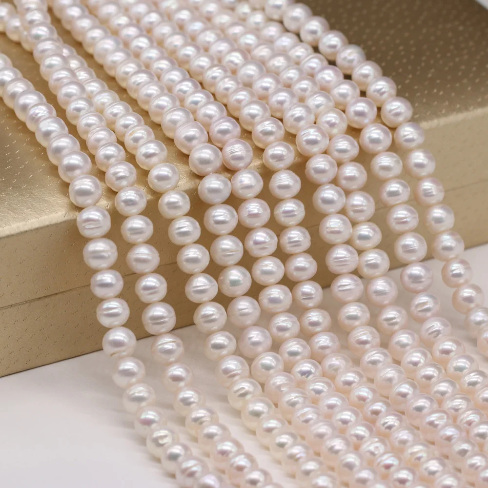 8-9mm AAA 100% Natural Freshwater Pearls Round Beads Real Pearls for DIY Charms Bracelet Necklace Jewelry Making Strand 36cm
