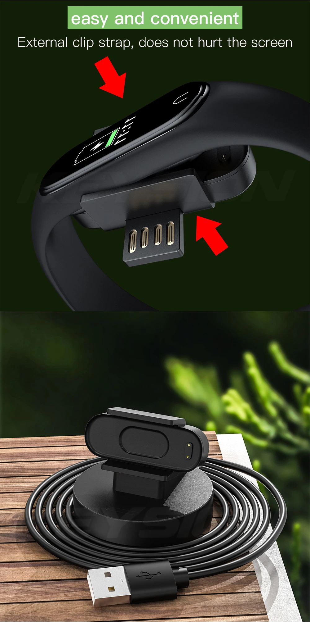 KEYSION разборка быстрая зарядка кабель для Xiaomi Mi Band 4 global USB зарядное устройство зарядная док-станция для Xiaomi Mi Smart Band 4