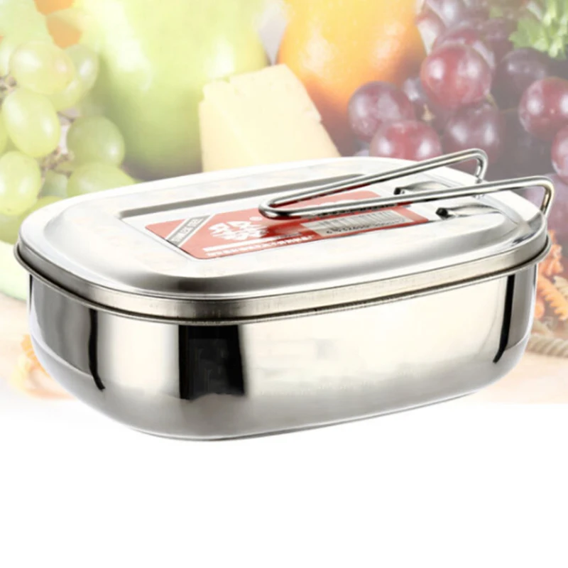 2 сетки из нержавеющей стали Ланч пикника коробка Bento Box пищевой контейнер портативный