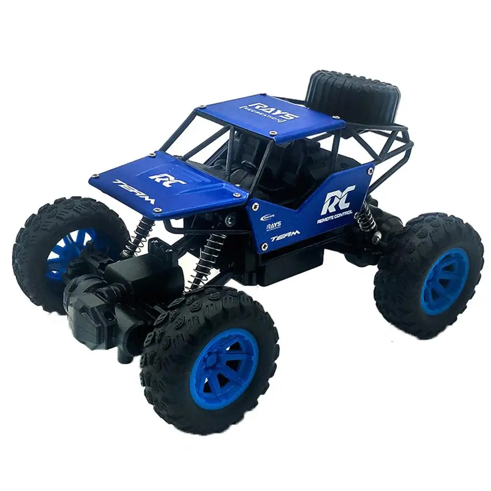 1:18 сплав корпус Rock Crawler 4WD двойные двигатели внедорожный пульт дистанционного управления RC багги Bigfoot скалолазание автомобиль игрушки - Цвет: Blue