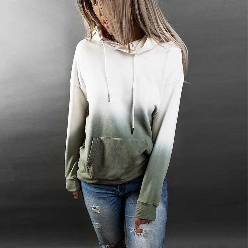 

2020 Autumn Woman's Fashion Oversize Hooded Pocket Long Sleeve Pullover Sweatshirt Top Blouse For Female