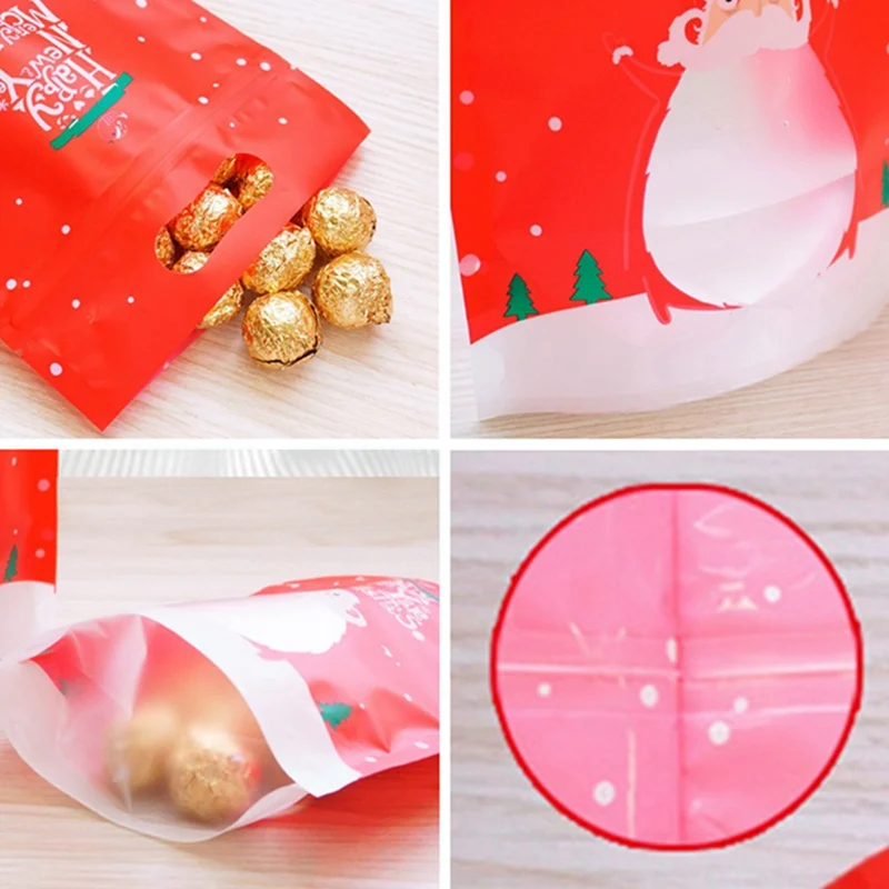 10 шт DIY самоклеющиеся OPP пакеты для рождества домашняя Праздничная Упаковка Украшение для выпечки Рождественский подарок для печенья конфет посылка для подарков