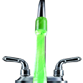 

Homely Commonly Used Single Green Color ABS LED fancy kitchen faucets with adaptors