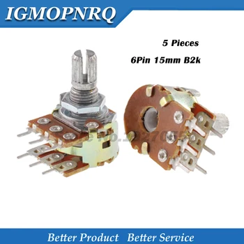 

5pcs WH148 Amplifier 6PIN B2k 2k Ohm Dual Stereo Potentiometer