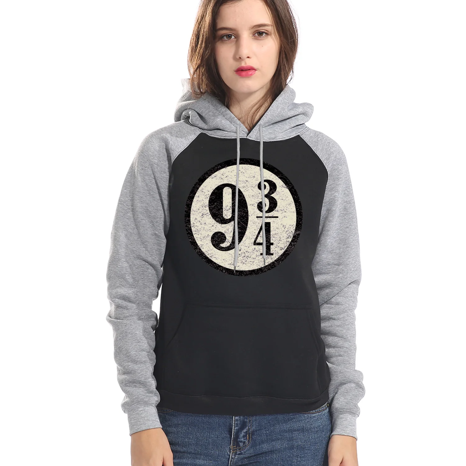 

Platform 9-3/4 Hogwarts Hoodies Women Sweatshirts Vintage Platform Nine And Three Quarters Raglan Hooded Sweatshirts Pullover